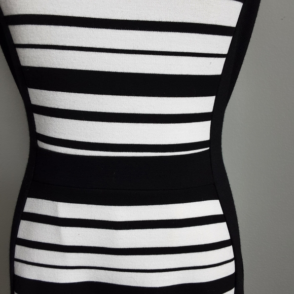 anthropologie black and white striped dress Anthropologie Black & Cream "Theatre Royal Dress" by Yoana Baraschi, S   The Mustard Dandelion